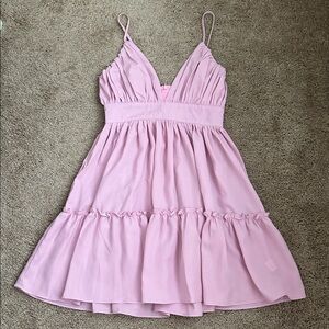 Pretty Little Thing Ruched Skater Dress, Pink, 4